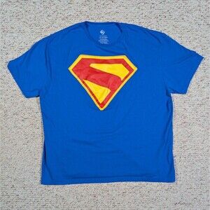 DC Studios Superman 2025 Movie T-Shirt Mens 2XL Blue Superhero Graphic Tee